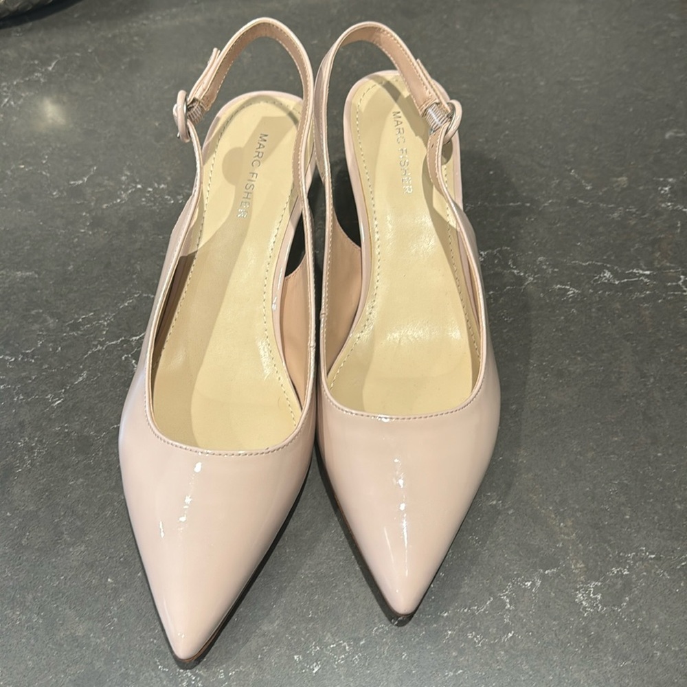 Marc Fisher Light Pink Jovanni Slingback Kitten Heel Pumps. Womens Size 9.5